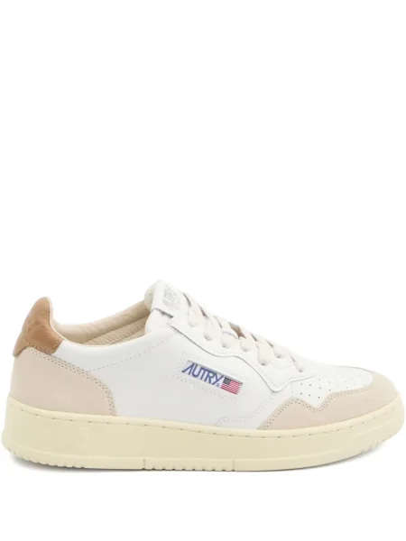 Sneakerși Autry din piele de căprioară alb