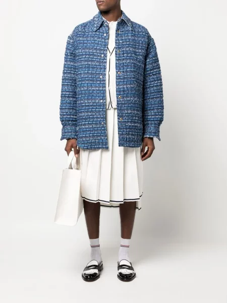 Džinsinė striukė Thom Browne tvido mėlyna
