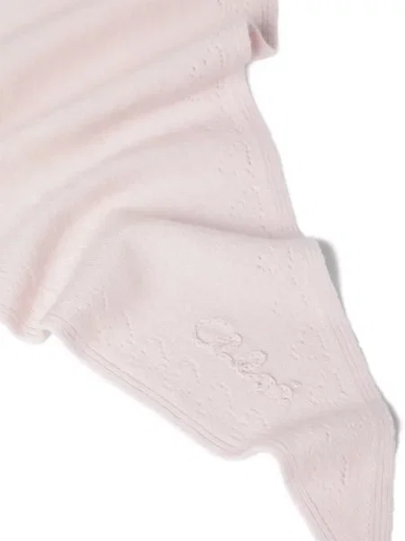 Fular Chloé cu broderie roz