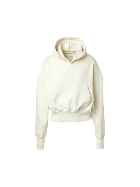 Bluza z kapturem Calvin Klein Jeans z kapturem biała