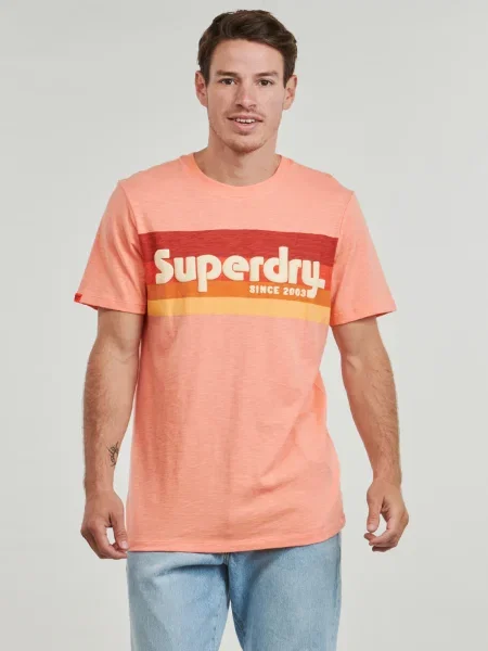 Póló Superdry autogrammal narancsszínű