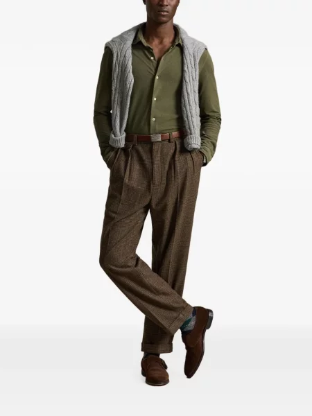 Șosete Polo Ralph Lauren cu broderie în carouri de flanelă verde