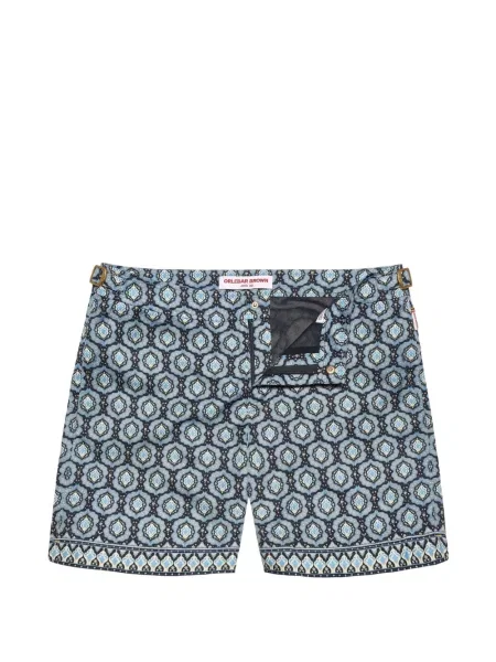 Slip de baie Orlebar Brown cu imagine cu imprimeu geometric albastru