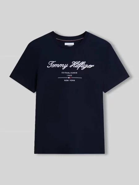 Tommy Hilfiger T-Shirt Script Logo Tee granatowy