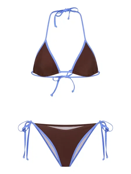 LSCN by LASCANA Costum de baie două piese denim / maro închis albastru