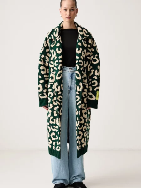Essentiel Antwerp cardigan pentru femei cu amestec de lână Keo verde