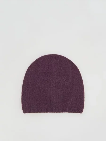 Reserved Căciulă din lână violet-metalizat violet