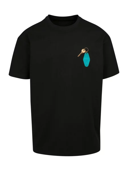 MT Upscale Tricou California Motel galben / verde jad alb negru