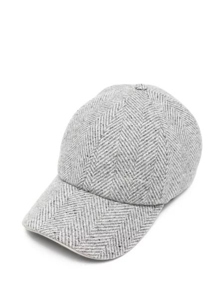 Șapcă Eleventy cu model herringbone gri