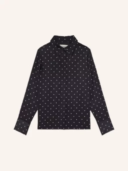 Reiss Bluzka Ameira Z Jedwabiu blau biała