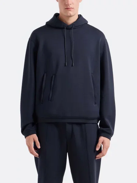 Пеший туризм худи Emporio Armani из модала синее