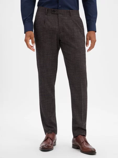 Finshley & Harding London spodnie z modułowego zestawu Mężczyźni Slim Fit brązowy|niebieski 48 niebieskie