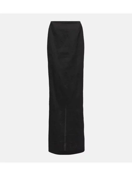 Fusta maxi Alaã¯a tricotate negru