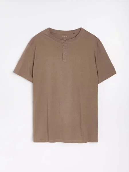 Sinsay koszulka z krótkim rękawem brązowy