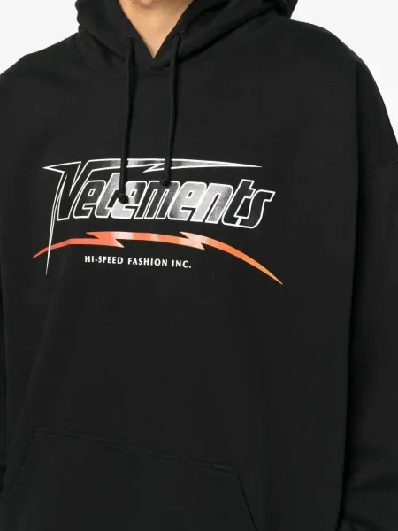 Hanorac cu glugă Vetements cu imagine negru