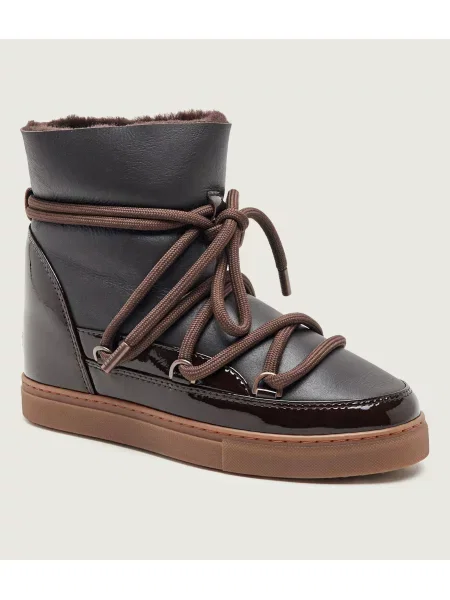 INUIKII Bocanci Gloss Wedge | piele maro