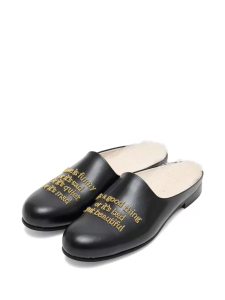 Papuci tip mules Undercover din piele negru