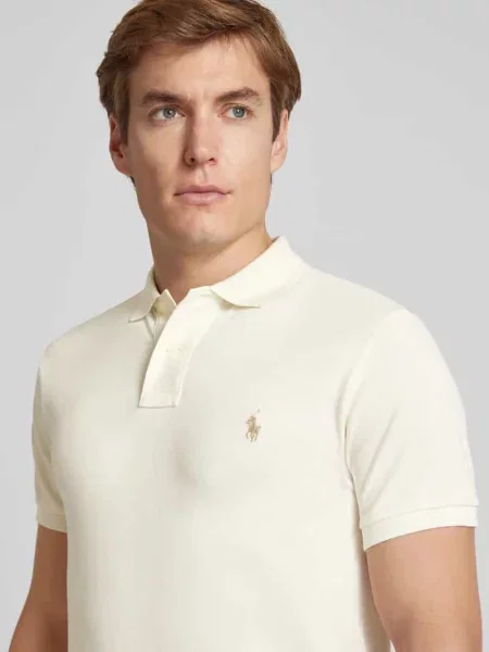 Koszulka polo Polo Ralph Lauren z siateczką beżowa
