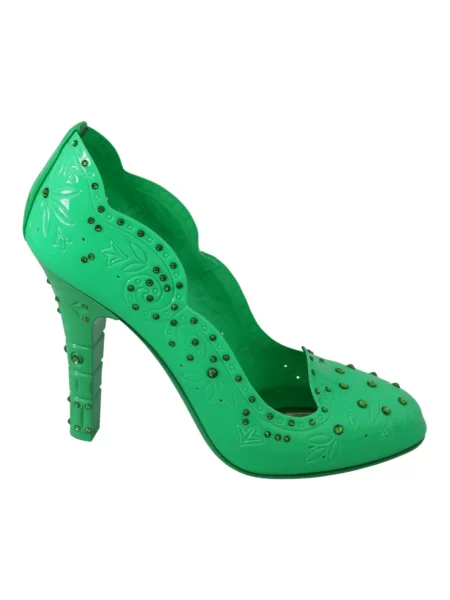 Czółenka Dolce And Gabbana skórzana zielona