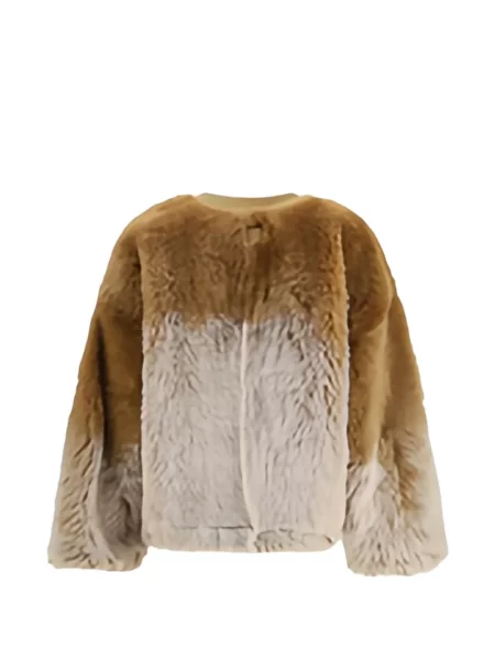 Cardigan Loewe din piele de oaie maro