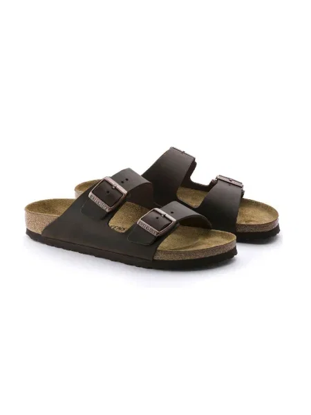Șlapi Birkenstock din piele maro