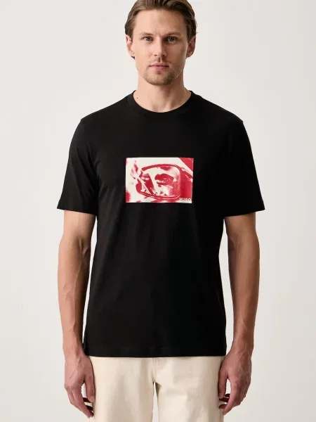 HUGO tricou pentru bărbați din Dirom negru