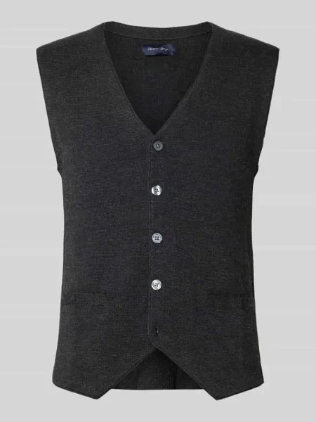 Kamizelka o kroju slim fit z mieszanki wełny Christian Berg Men