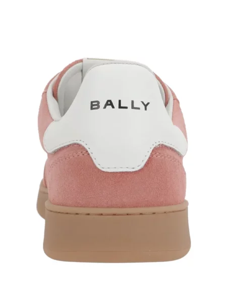 Sneakerși Bally din piele de căprioară cu dungi roz
