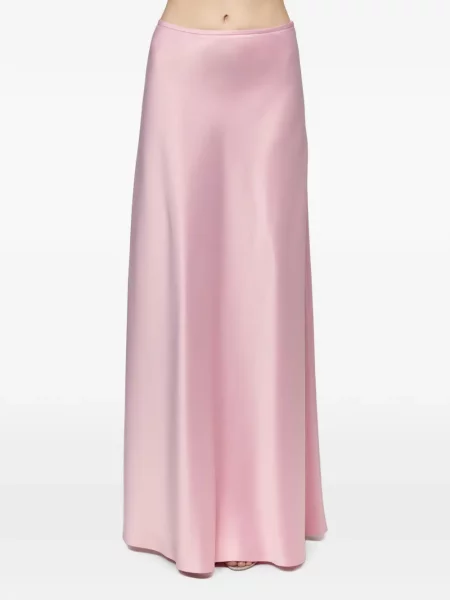 Fusta maxi Atu Body Couture din satin roz