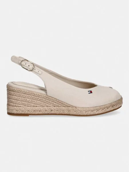 Espadrile Tommy Hilfiger Mid Wedge Espad Slingback bež