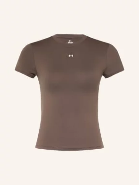 Under Armour Funkční Tričko Ua Motion Fitted hnědá bílé
