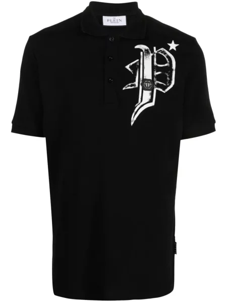 Polo Philipp Plein din jerseu negru