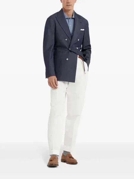 Polo majica Brunello Cucinelli plava