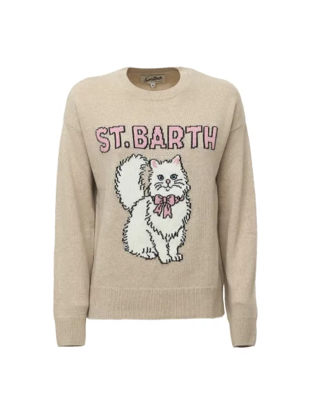 Sweter Mc2 Saint Barth wełniany beżowy