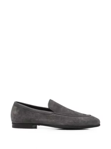Pantofi loafer John Lobb din piele de căprioară gri