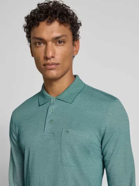 Koszulka polo o kroju regular fit z długim rękawem Christian Berg Men zielone