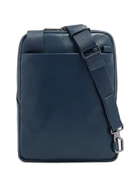 Crossbody torba Piquadro s autogramom plava