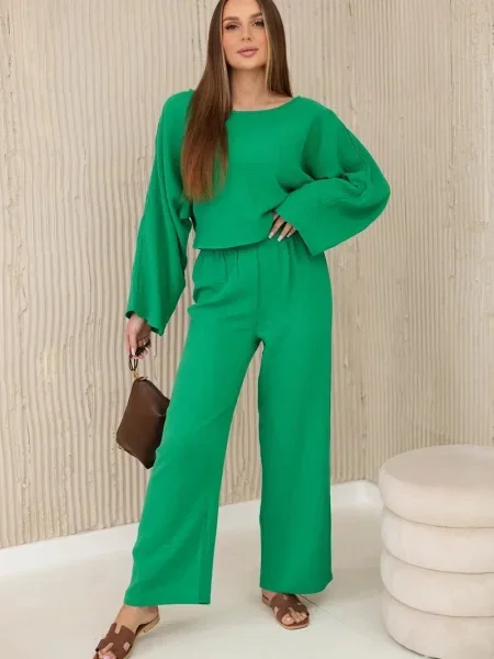 Bluză Kesi din muselină verde