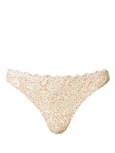 Chiloți tanga Twinset cu imagine cu model leopard din tul