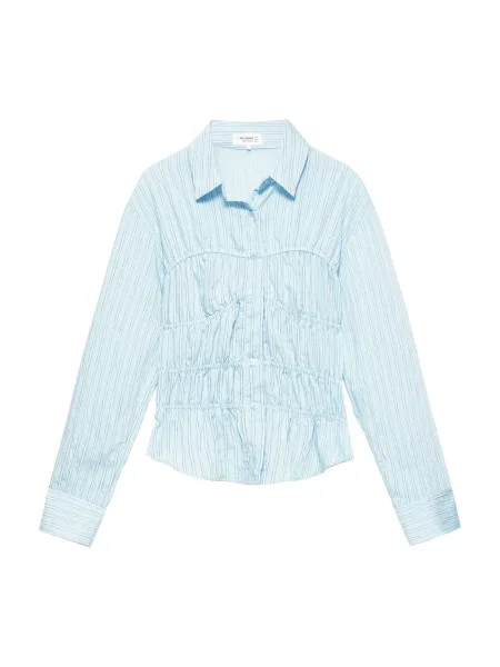 Pull&Bear Bluză albastru deschis alb