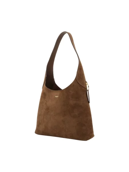Coach torebka zamszowa Brooklyn Shoulder Bag 28 brązowa