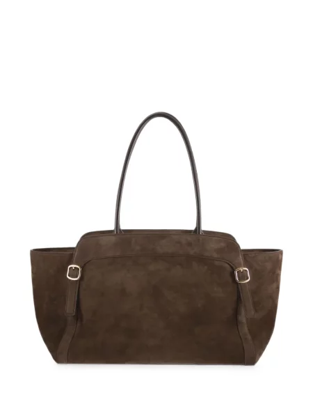 Geantă shopper Santoni cu cataramă maro
