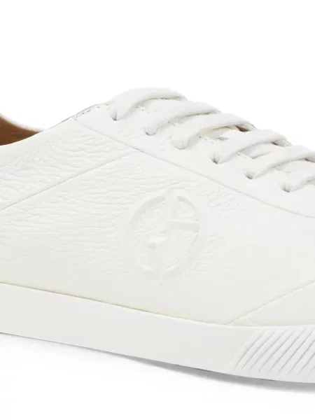 Bőr sneaker Giorgio Armani autogrammal fehér