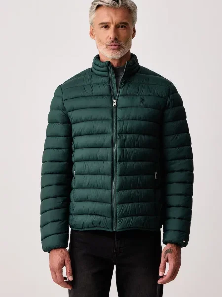 U.S. Polo Assn. jachetă pentru bărbați LIGHTWEIGHT BOUND QUILTED verde