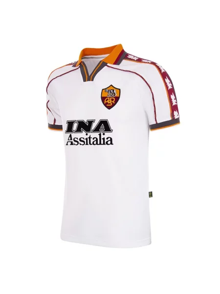 Koszulka piłkarska retro dla dorosłych AS Roma Wyjazdowa biała