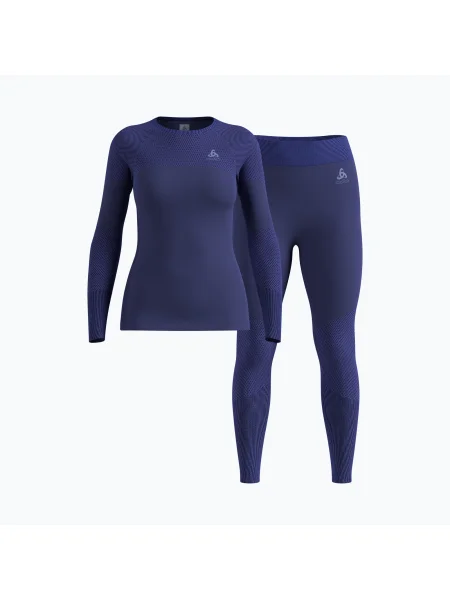 Set de lenjerie termică pentru femei ODLO Fundamentals Performance Warm skipper blue albastru