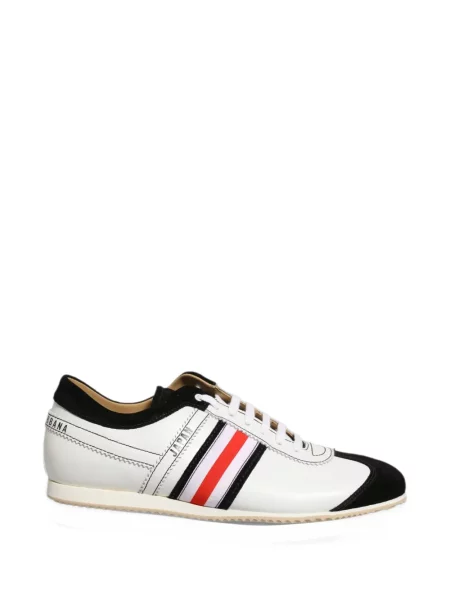 Sneakersy Dolce And Gabbana skórzane w paski białe