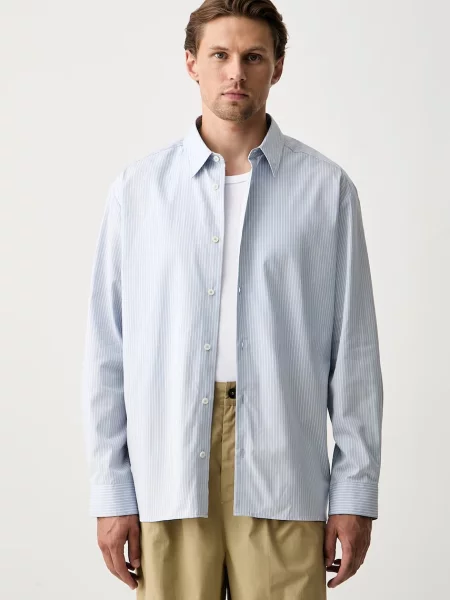 A.P.C. cămașă pentru bărbați din chemise malo sans poche albastru