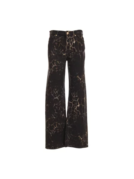 Szerokie jeansy Roberto Cavalli brązowe
