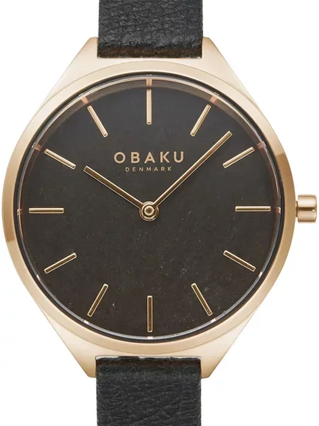 Кожаный презрамки часовник Obaku черно